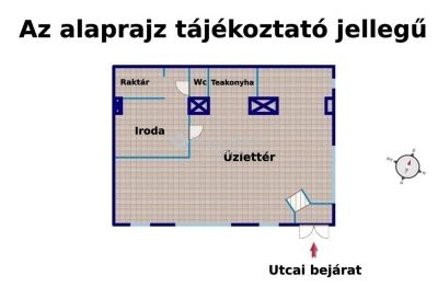 Eladó utcai bejáratú üzlethelység Budapest