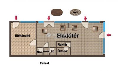 Eladó utcai bejáratú üzlethelység Dorog